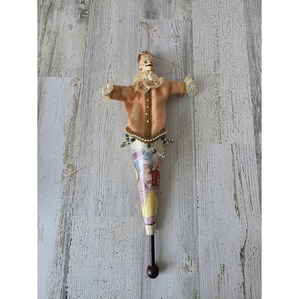 Victorian monkey hanging beaded peek a boo pop unique ornament lace figurine